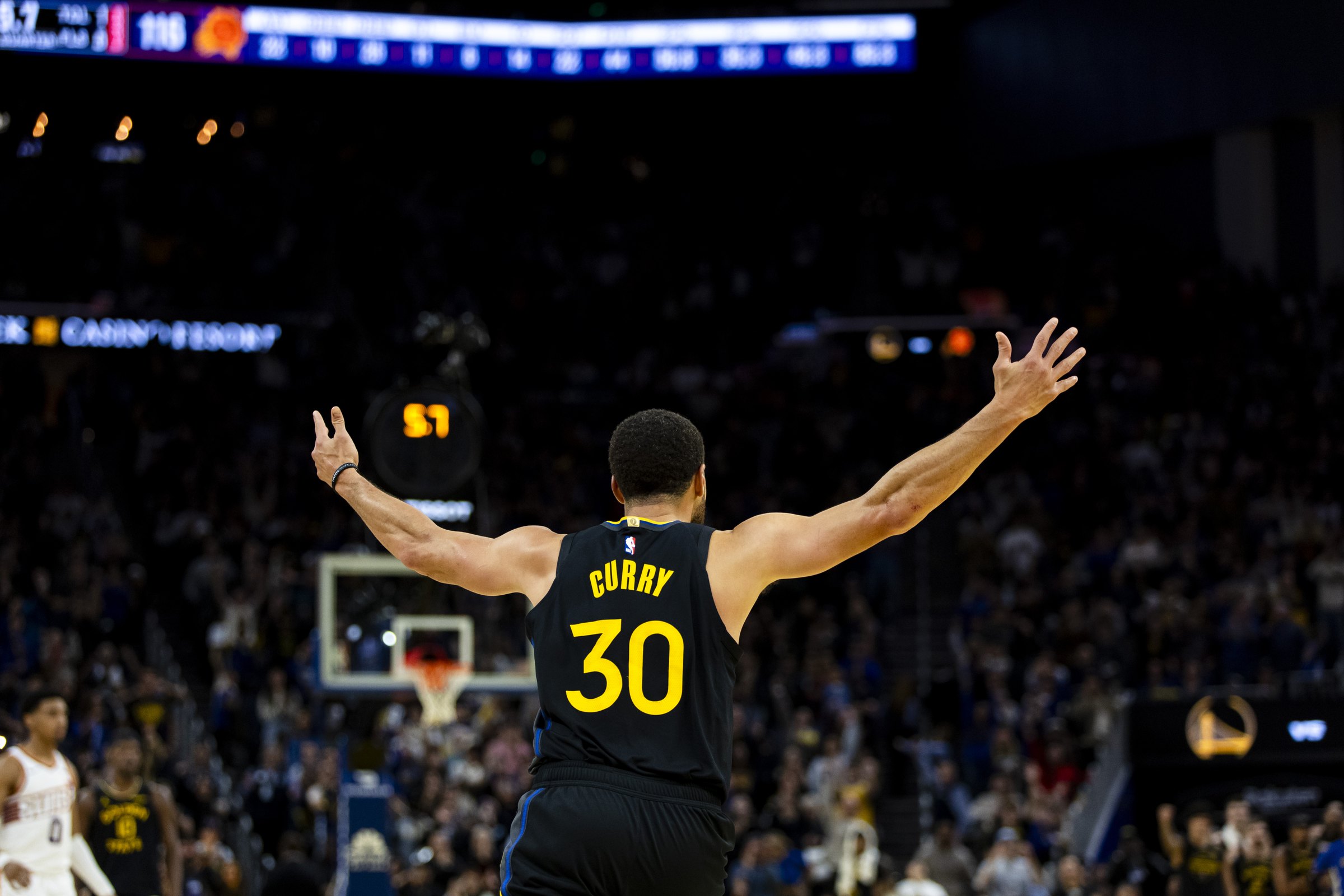 Basketball player celebrating